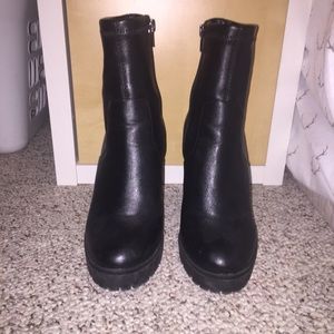 Steve Madden black leather sock boot